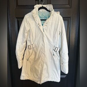 Lululemon Apex Parka Insulated Belted Winter Coat White/Cream Size 10